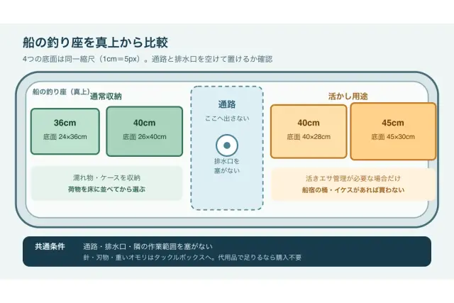 バッカン36・40・45cmの違い｜船釣りで買わない判断まで