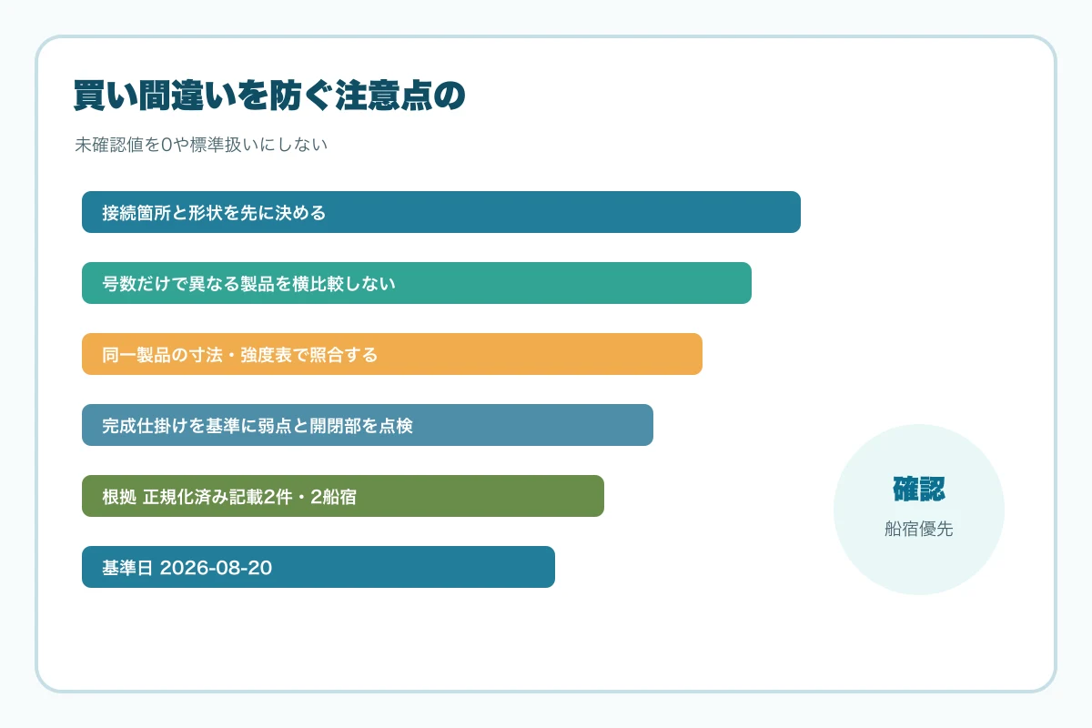 買い間違いを防ぐ注意点の図